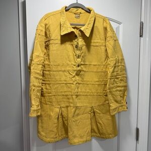 Free People Mustard Tunic Shirt Size Large NWT